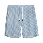 Light Blue Denim Jeans Print Men's Sports Shorts