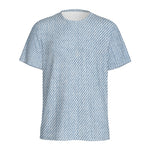 Light Blue Denim Jeans Print Men's Sports T-Shirt