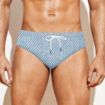 Light Blue Denim Jeans Print Men's Swim Briefs