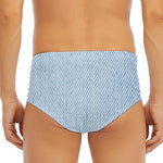Light Blue Denim Jeans Print Men's Triangle Swim Briefs