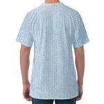 Light Blue Denim Jeans Print Men's Velvet T-Shirt
