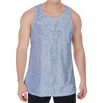 Light Blue Denim Jeans Print Men's Velvet Tank Top