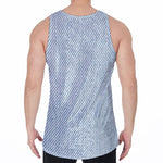 Light Blue Denim Jeans Print Men's Velvet Tank Top