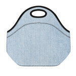 Light Blue Denim Jeans Print Neoprene Lunch Bag