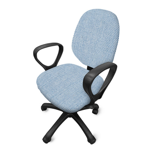 Light Blue Denim Jeans Print Office Chair Cover