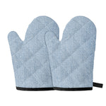 Light Blue Denim Jeans Print Oven Mitts