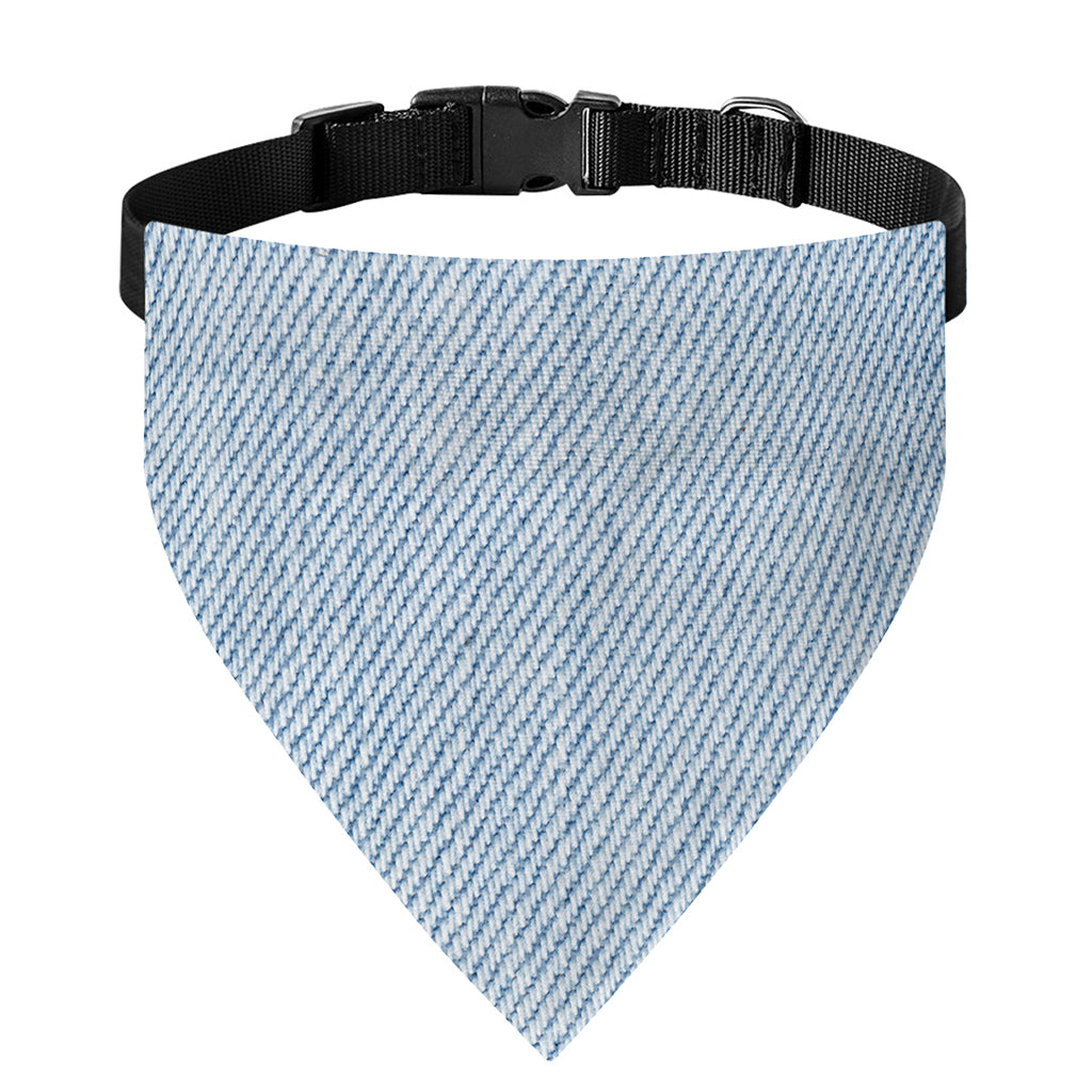 Light Blue Denim Jeans Print Over The Collar Dog Bandana