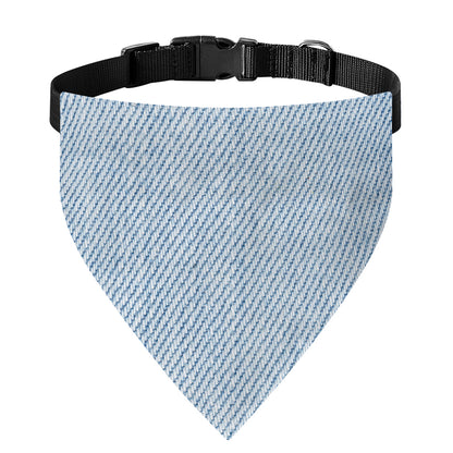 Light Blue Denim Jeans Print Over The Collar Dog Bandana