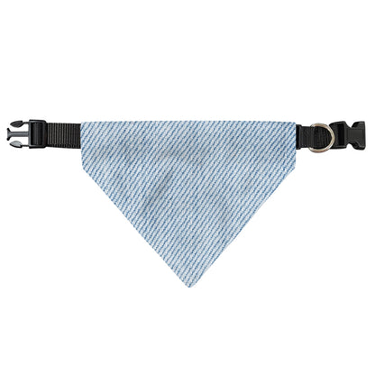 Light Blue Denim Jeans Print Over The Collar Dog Bandana