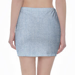 Light Blue Denim Jeans Print Pencil Mini Skirt