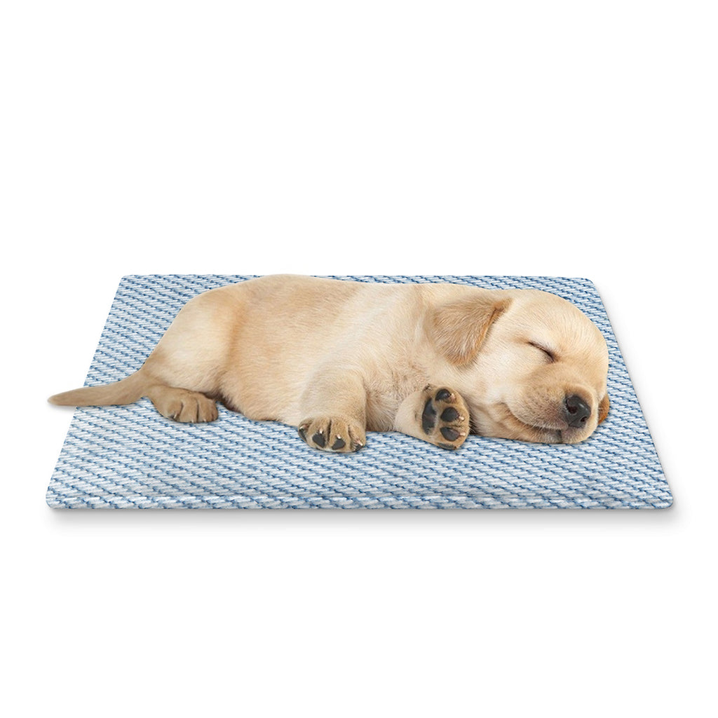 Light Blue Denim Jeans Print Pet Cooling Mat Cover