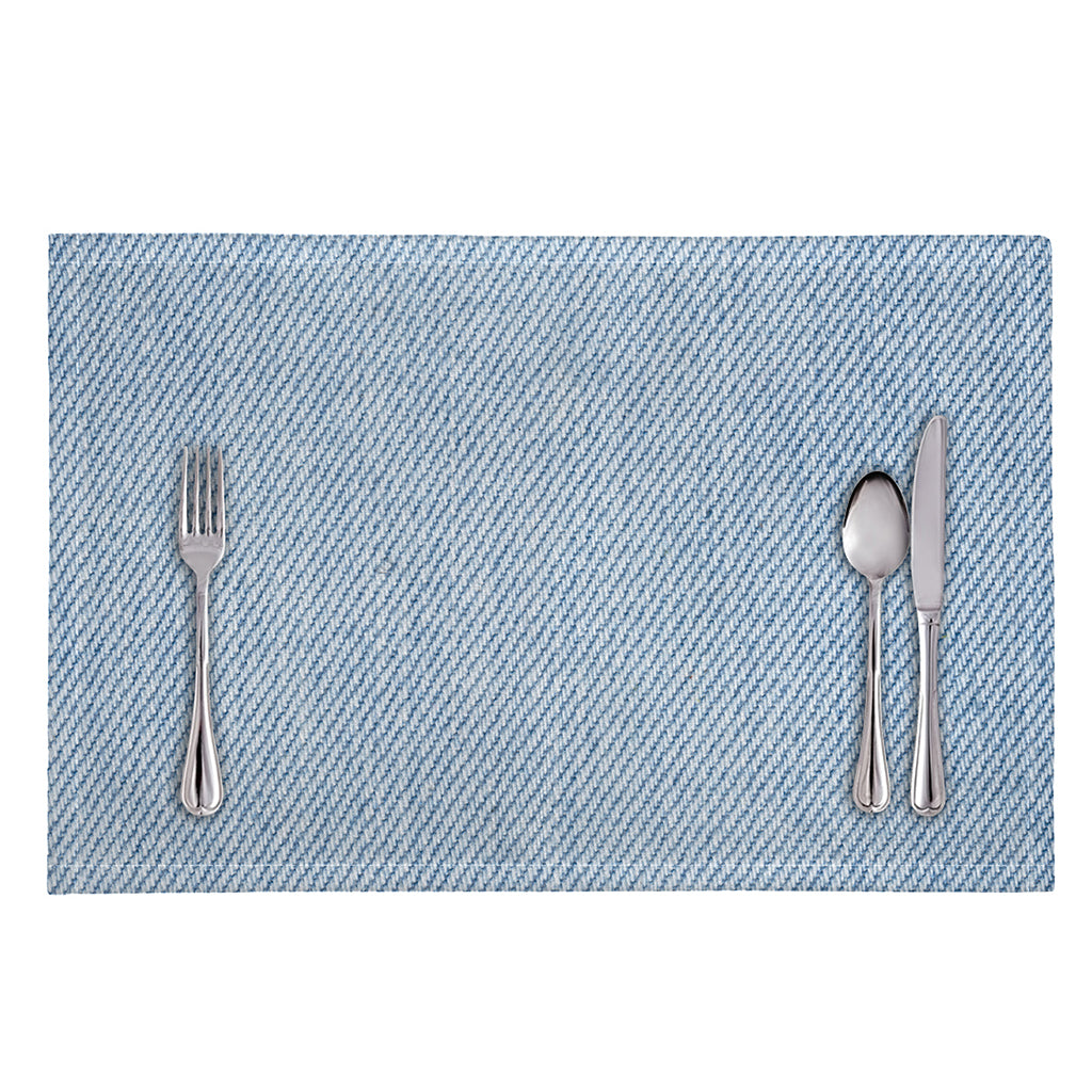 Light Blue Denim Jeans Print Placemat