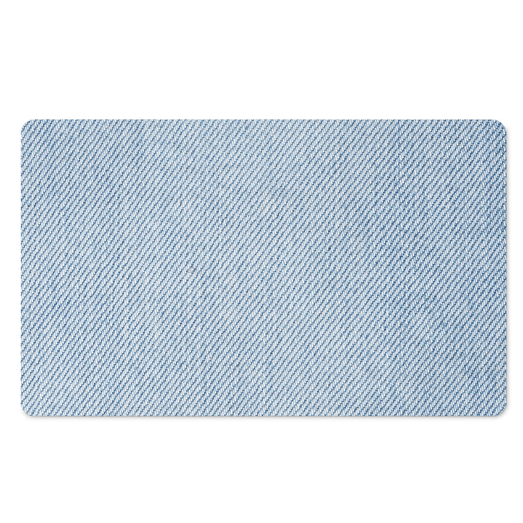 Light Blue Denim Jeans Print Polyester Doormat