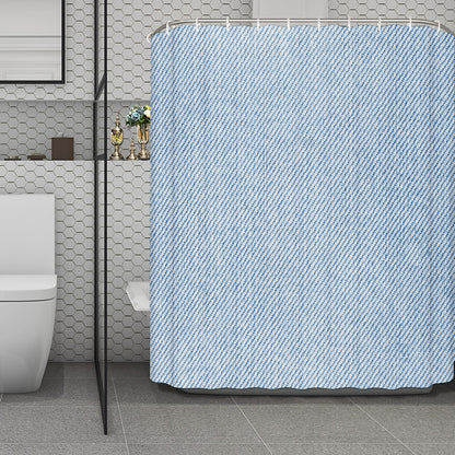 Light Blue Denim Jeans Print Polyester Shower Curtain