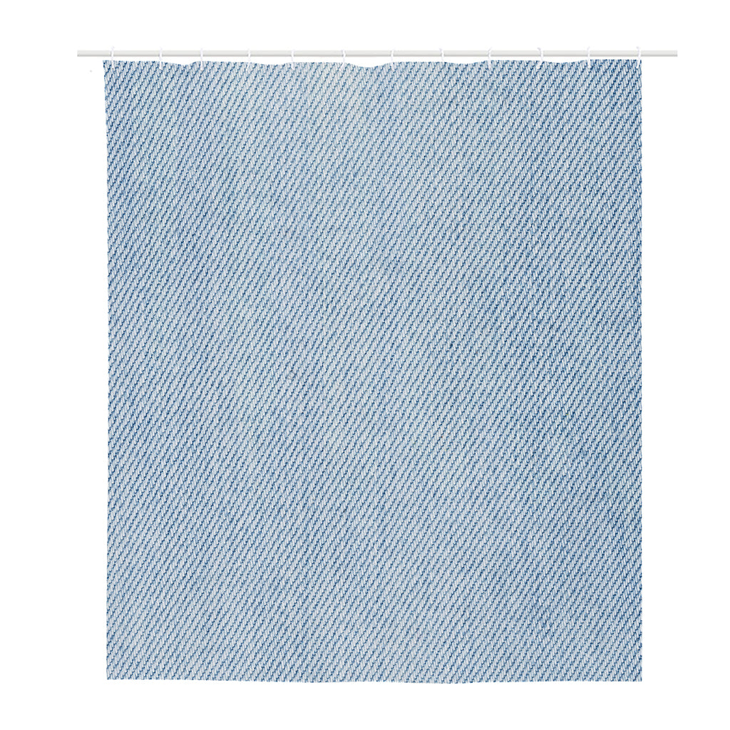 Light Blue Denim Jeans Print Polyester Shower Curtain