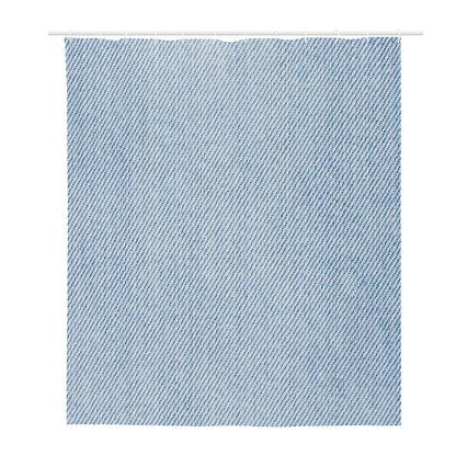Light Blue Denim Jeans Print Polyester Shower Curtain