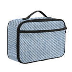 Light Blue Denim Jeans Print Portable Lunch Bag