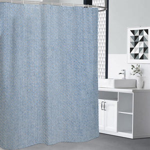 Light Blue Denim Jeans Print Premium Shower Curtain