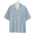 Light Blue Denim Jeans Print Rayon Hawaiian Shirt
