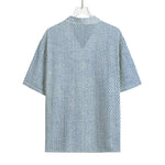 Light Blue Denim Jeans Print Rayon Hawaiian Shirt