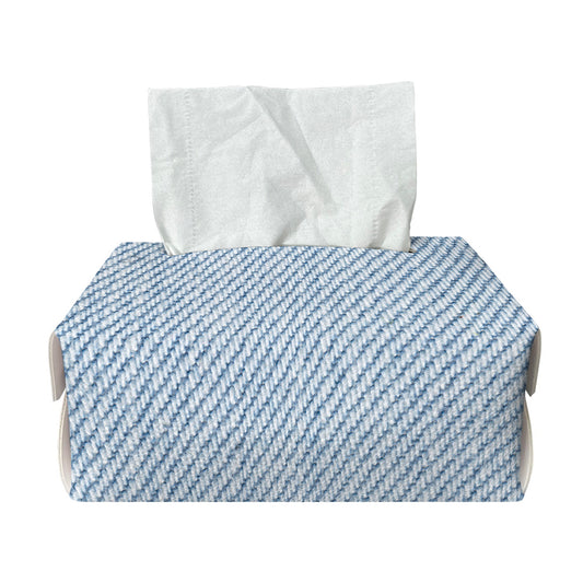 Light Blue Denim Jeans Print Rectangle Tissue Box Cover