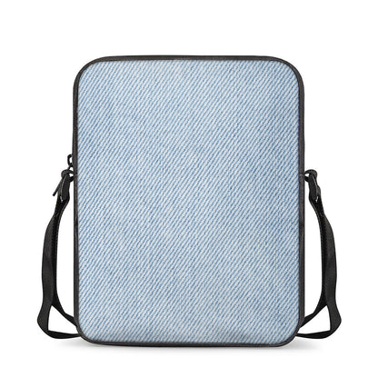 Light Blue Denim Jeans Print Rectangular Crossbody Bag