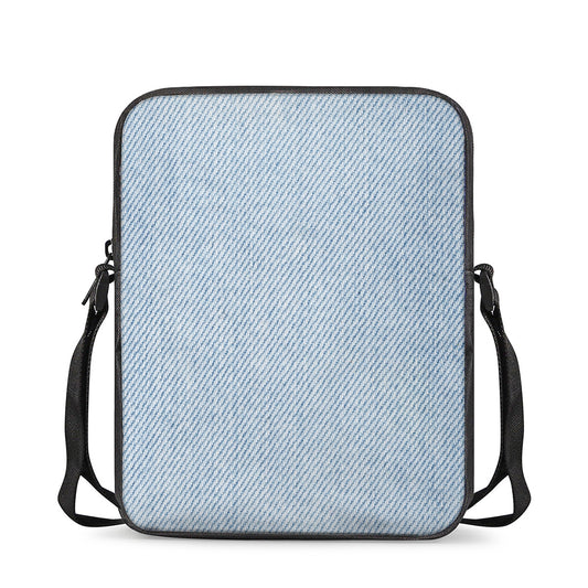 Light Blue Denim Jeans Print Rectangular Crossbody Bag