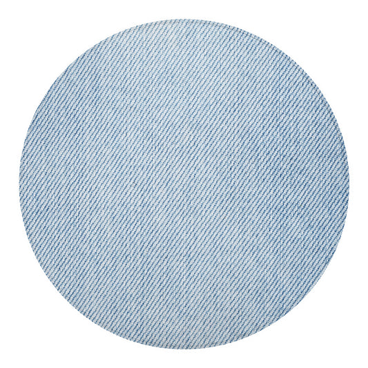 Light Blue Denim Jeans Print Round Blanket