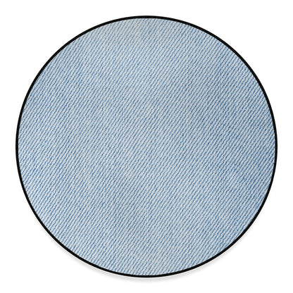 Light Blue Denim Jeans Print Round Floor Mat
