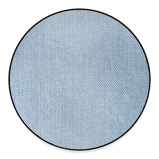 Light Blue Denim Jeans Print Round Floor Mat