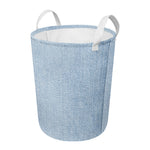Light Blue Denim Jeans Print Round Laundry Basket