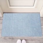 Light Blue Denim Jeans Print Rubber Doormat