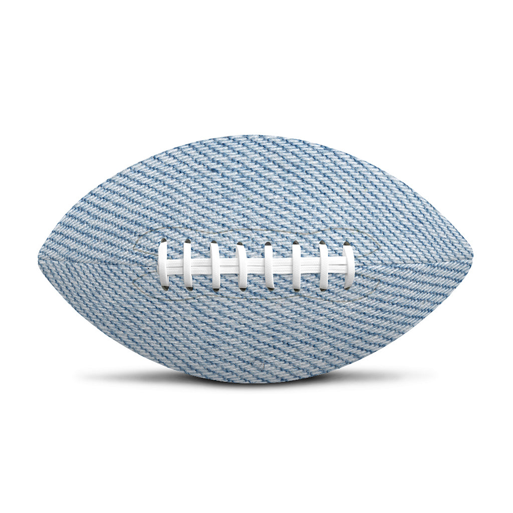 Light Blue Denim Jeans Print Rugby Ball