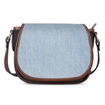 Light Blue Denim Jeans Print Saddle Bag