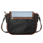 Light Blue Denim Jeans Print Saddle Bag