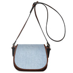 Light Blue Denim Jeans Print Saddle Bag