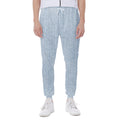 Light Blue Denim Jeans Print Joggers