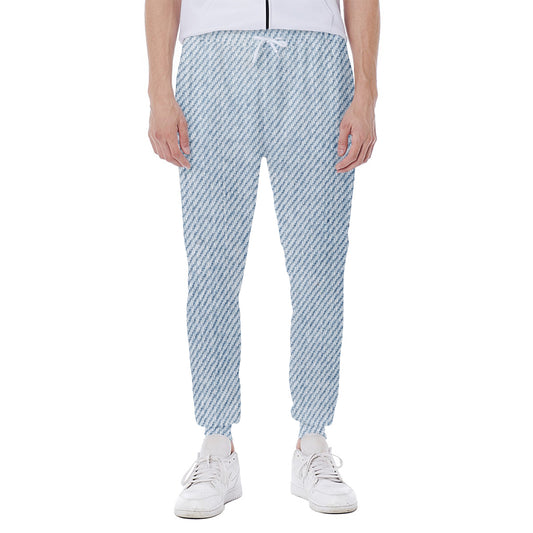 Light Blue Denim Jeans Print Scuba Joggers