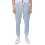 Light Blue Denim Jeans Print Scuba Joggers