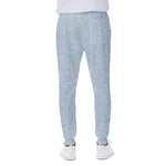 Light Blue Denim Jeans Print Scuba Joggers