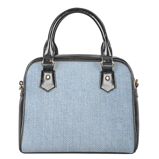 Light Blue Denim Jeans Print Shoulder Handbag