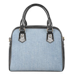 Light Blue Denim Jeans Print Shoulder Handbag