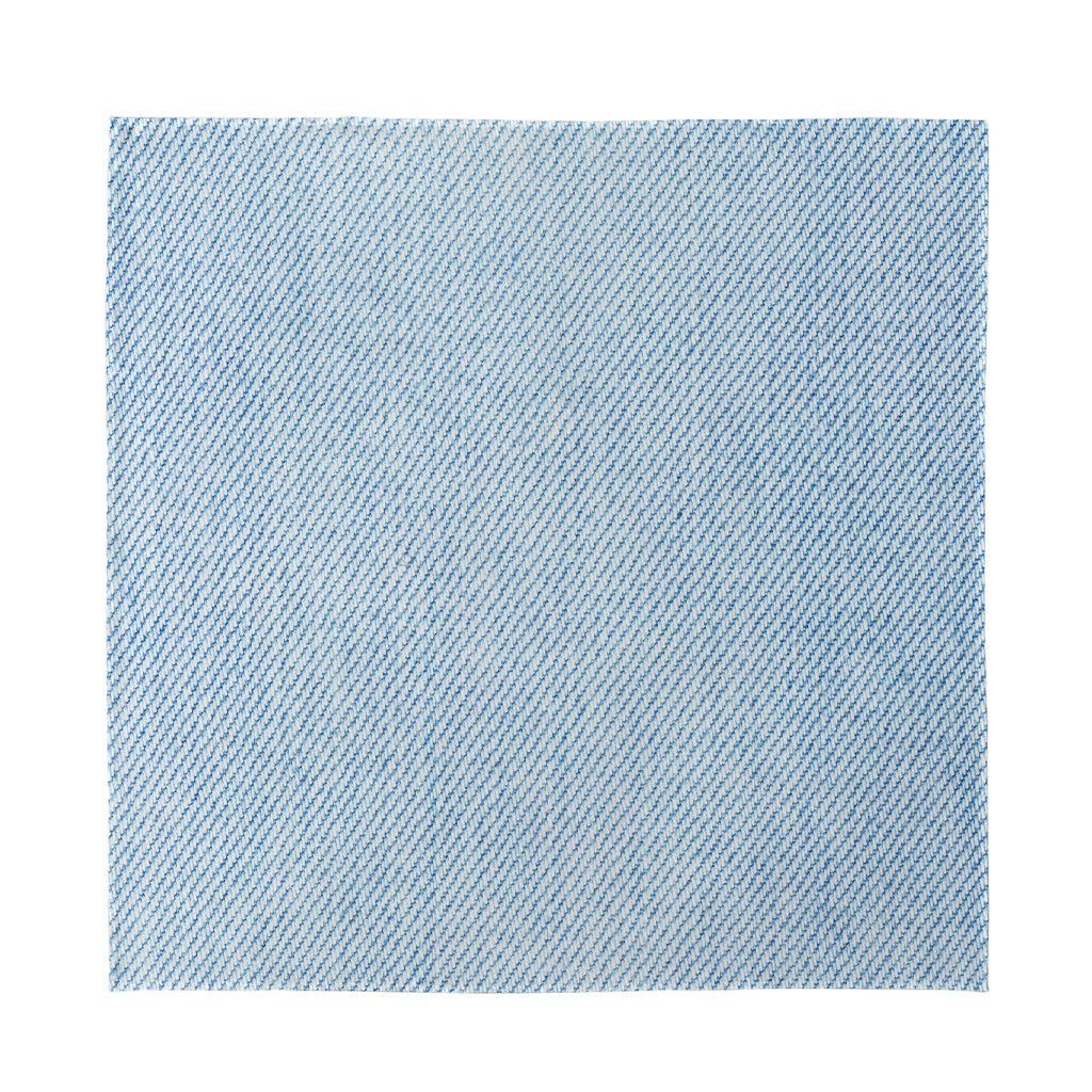 Light Blue Denim Jeans Print Silk Bandana