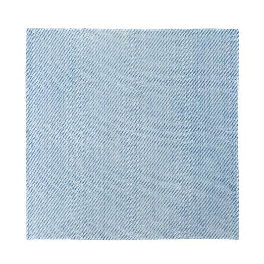 Light Blue Denim Jeans Print Silk Bandana
