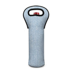Light Blue Denim Jeans Print Single Neoprene Wine Tote