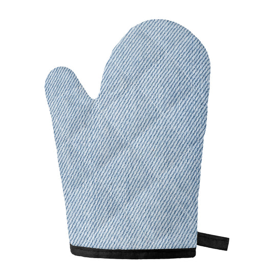 Light Blue Denim Jeans Print Single Oven Mitt