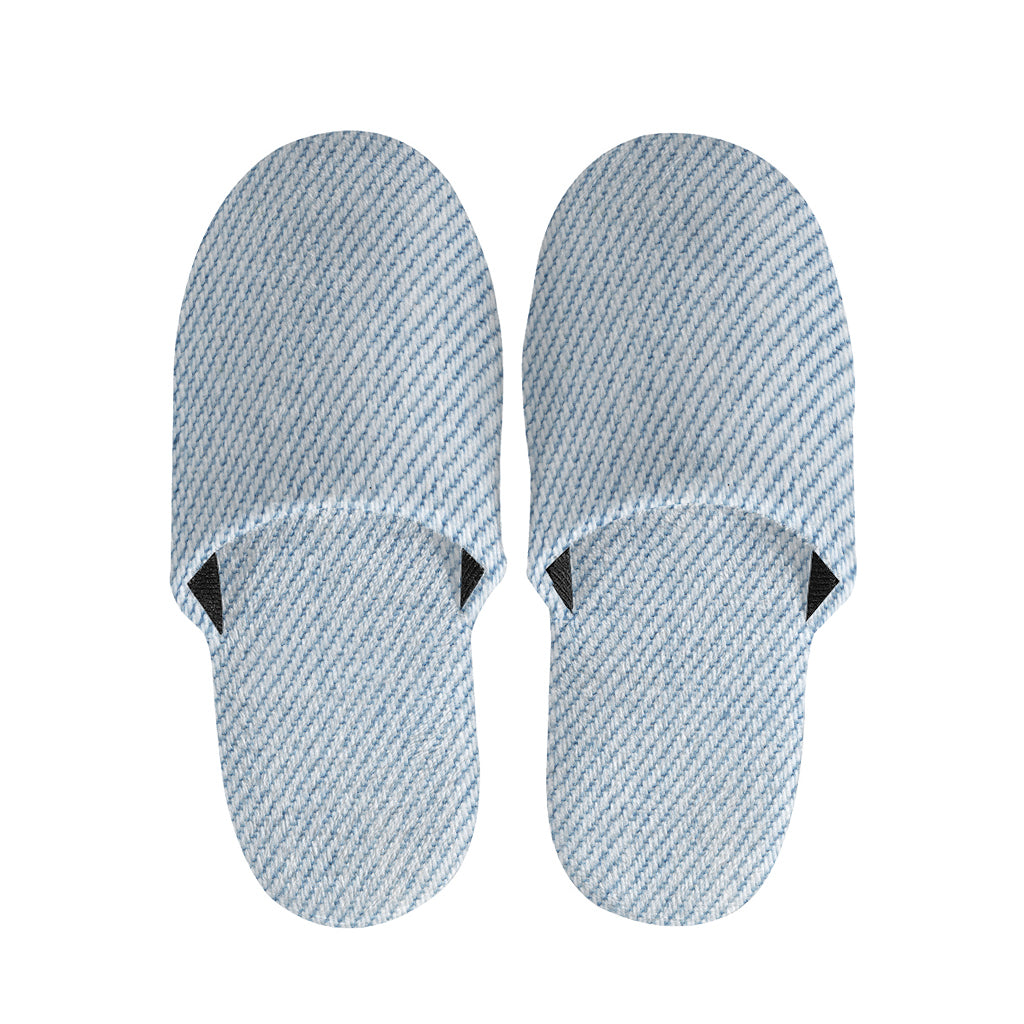 Light Blue Denim Jeans Print Slippers