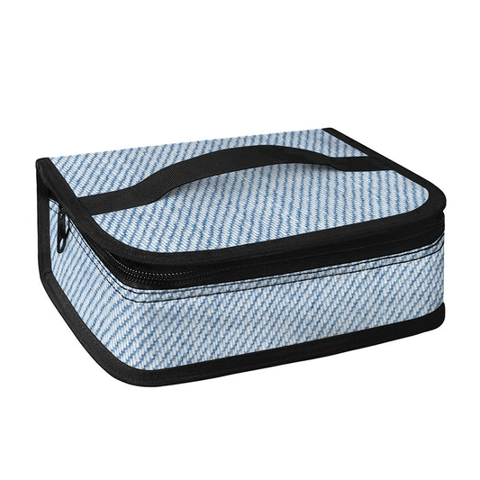 Light Blue Denim Jeans Print Small Lunch Bag