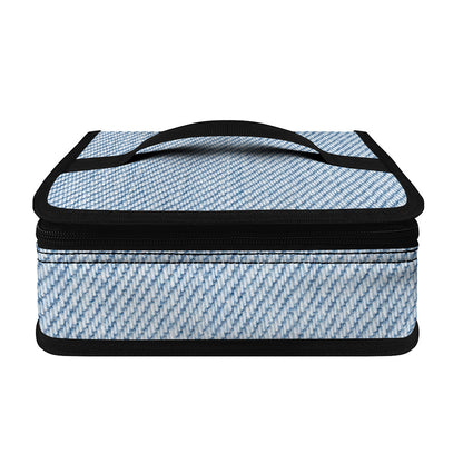 Light Blue Denim Jeans Print Small Lunch Bag