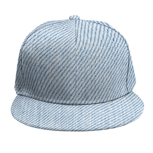 Light Blue Denim Jeans Print Snapback Cap